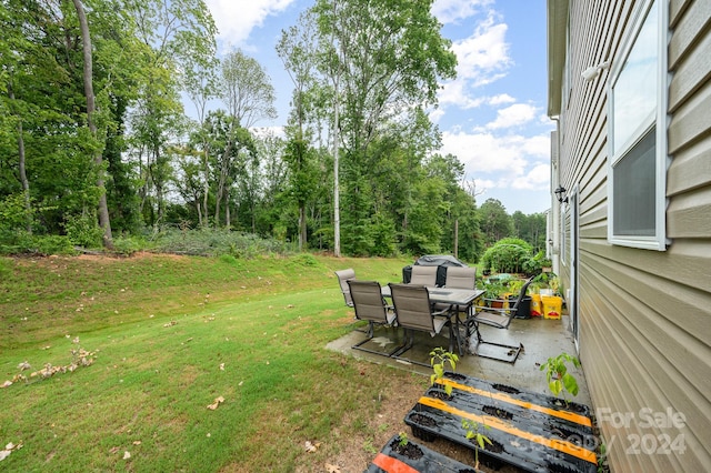 view of yard with a patio