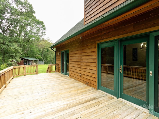 deck with french doors