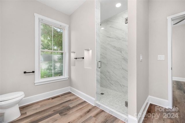 bathroom featuring hardwood / wood-style floors and a wealth of natural light