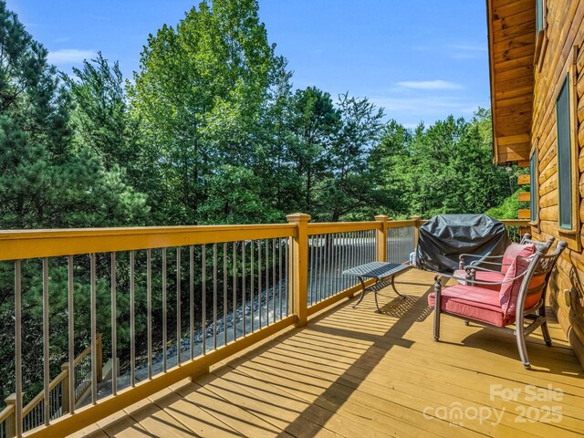 219 Highland Hts, Lake Lure, NC 28746 - wooden terrace featuring area for grilling