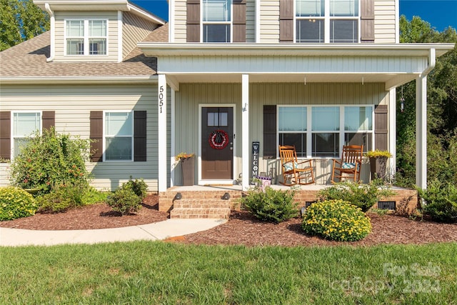 view of front of property with a porch