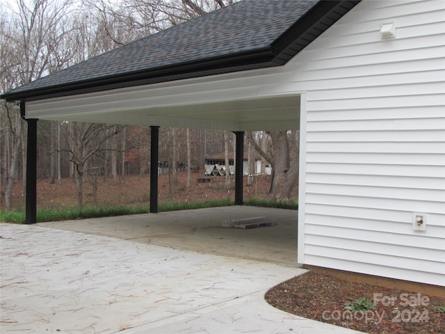 view of patio / terrace with a carport