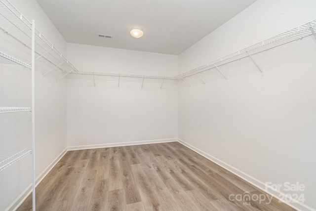 walk in closet featuring light wood-type flooring