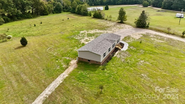 drone / aerial view with a rural view