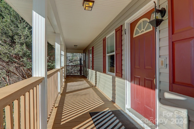 exterior space with covered porch