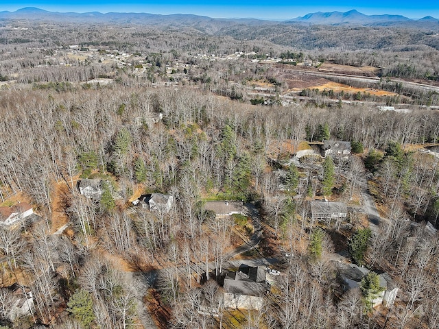 drone / aerial view with a mountain view