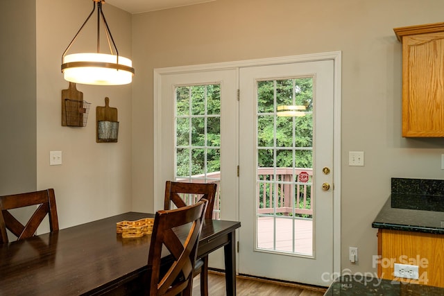 dining room featuring light hardwood / wood-style flooring