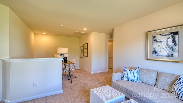 interior space with light colored carpet