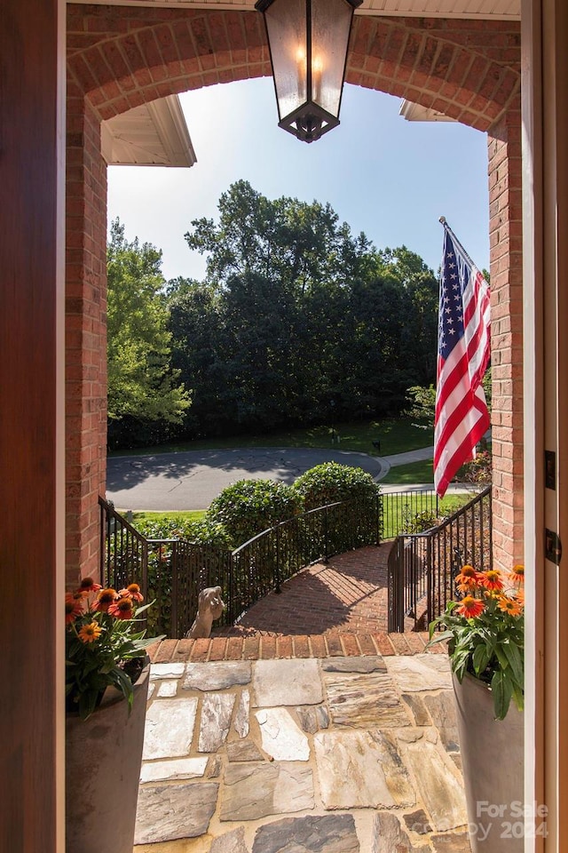 view of patio featuring covered porch