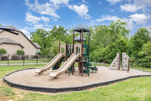 community play area featuring fence