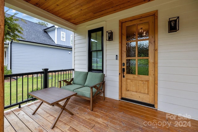 wooden deck with a porch