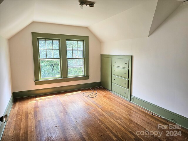 bonus room featuring vaulted ceiling and light hardwood / wood-style flooring