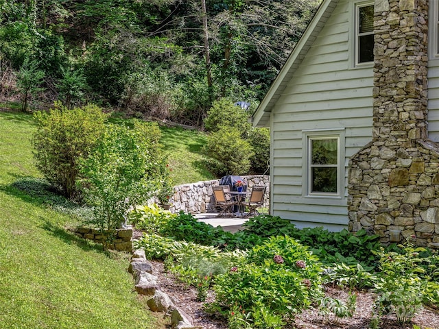 view of yard featuring a patio