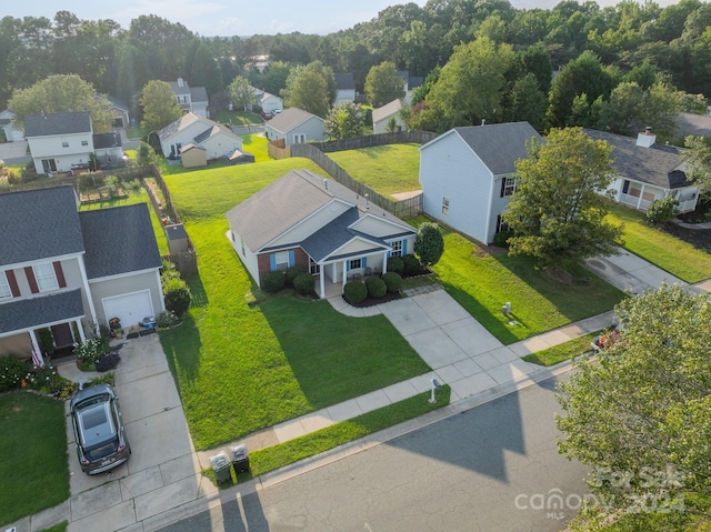 drone / aerial view featuring a residential view