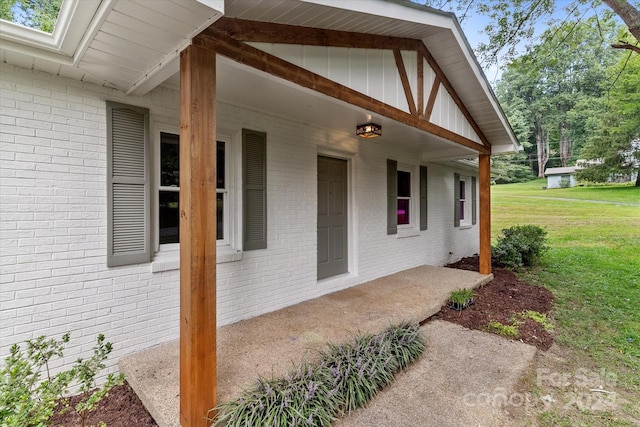 view of home's exterior with a yard