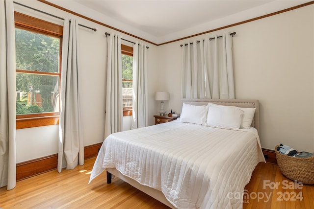 bedroom featuring light hardwood / wood-style floors