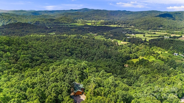 aerial view featuring a mountain view