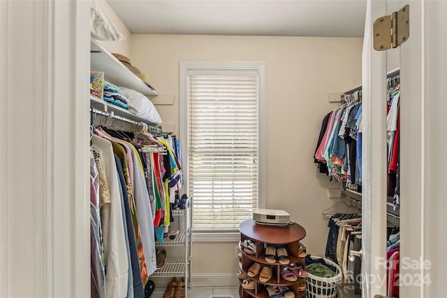 view of walk in closet