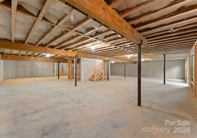 6034 Jepson Ct, Charlotte, NC 28214 - unfinished below grade area with stairs