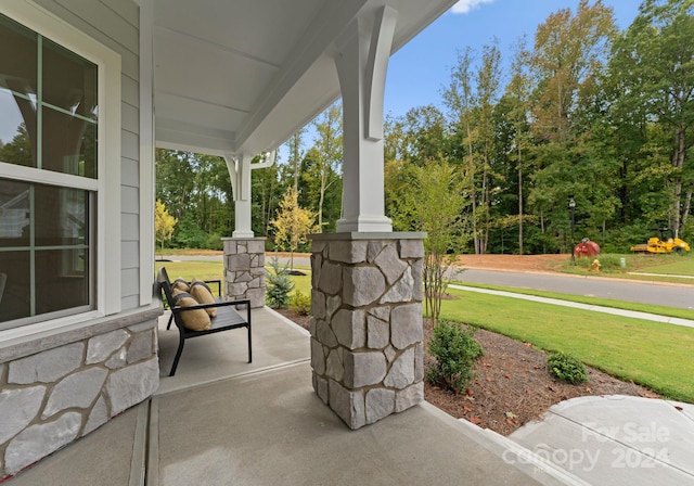 view of patio with covered porch