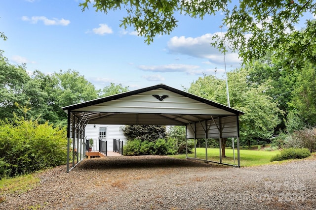 exterior space with a carport