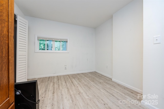 empty room featuring light wood-type flooring