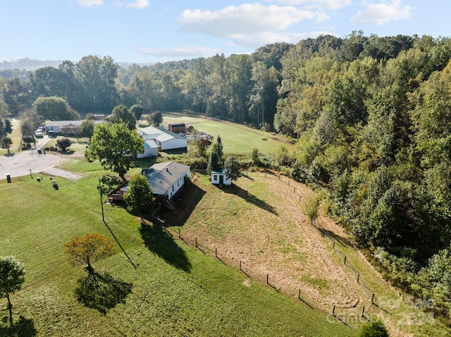 drone / aerial view with a rural view