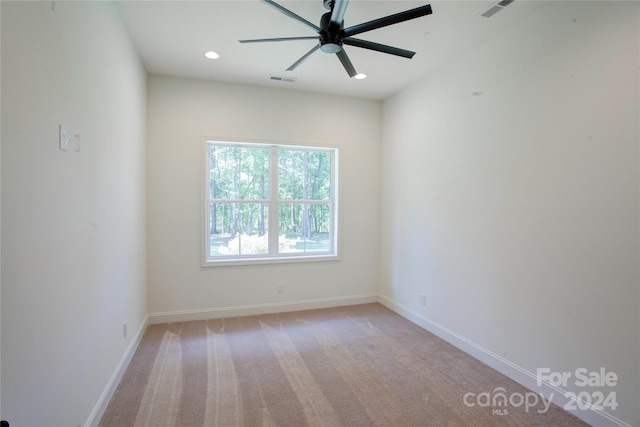 14941 Deer Hollow Dr, Gold Hill, NC 28071 - empty room with a ceiling fan, recessed lighting, baseboards, and visible vents