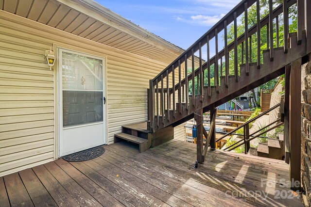 2100 Memorial Hwy, Lake Lure, NC 28746 - wooden terrace with stairs