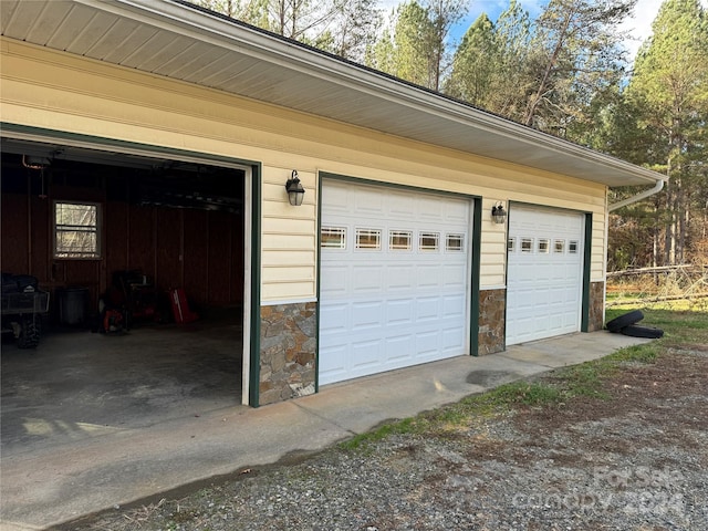 view of garage