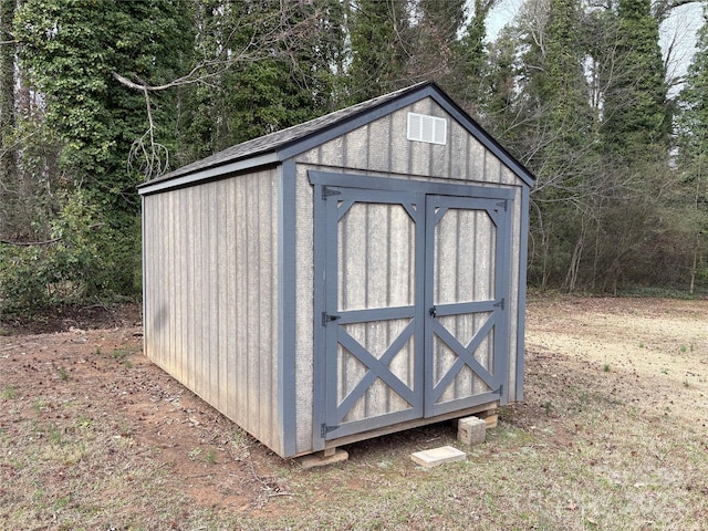 view of shed