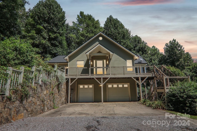 view of front of home with a garage