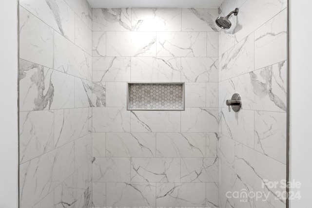 interior space featuring tiled shower