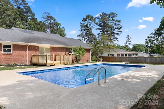 view of pool featuring fence and a fenced in pool