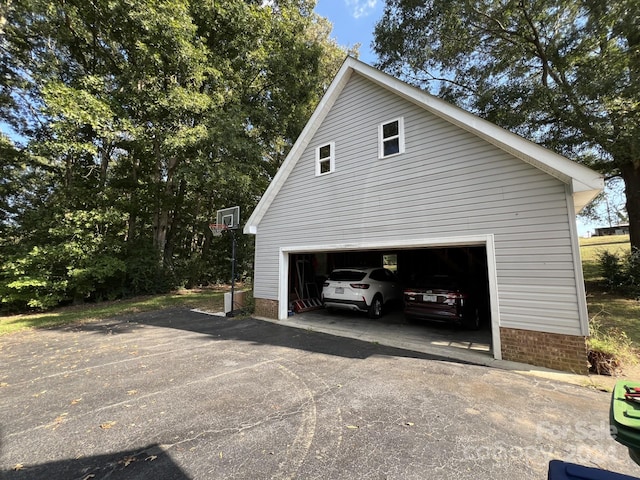 view of garage