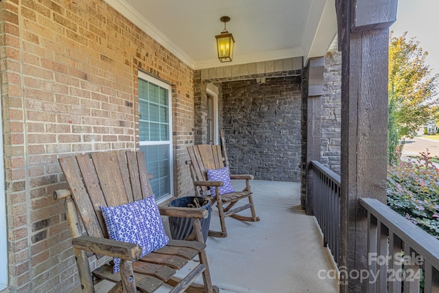 view of patio with a porch