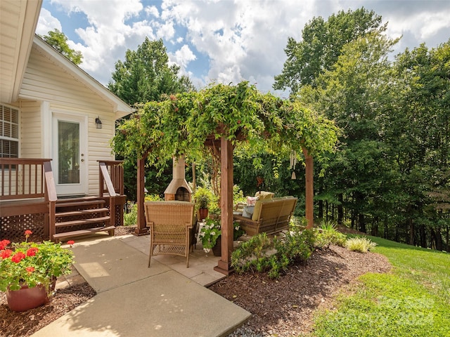 view of patio with an outdoor hangout area