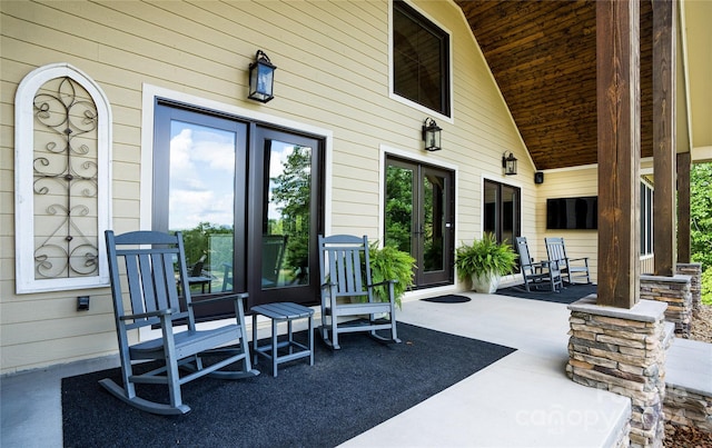 view of patio with covered porch