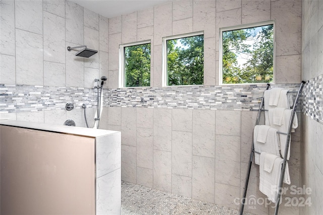 bathroom featuring a shower