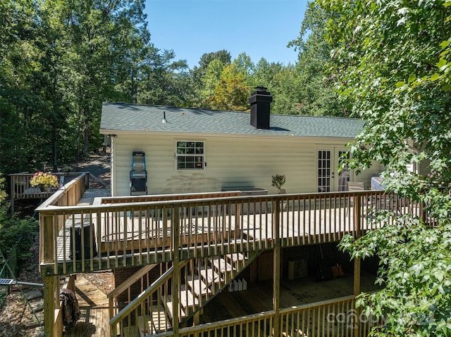 rear view of house with a deck