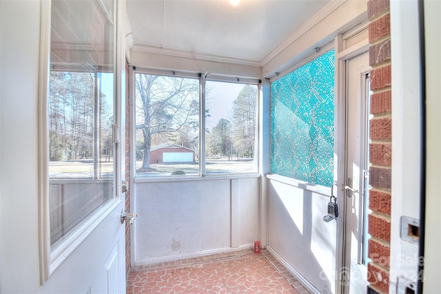 view of unfurnished sunroom