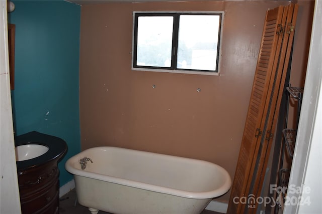 bathroom featuring a bathtub and vanity