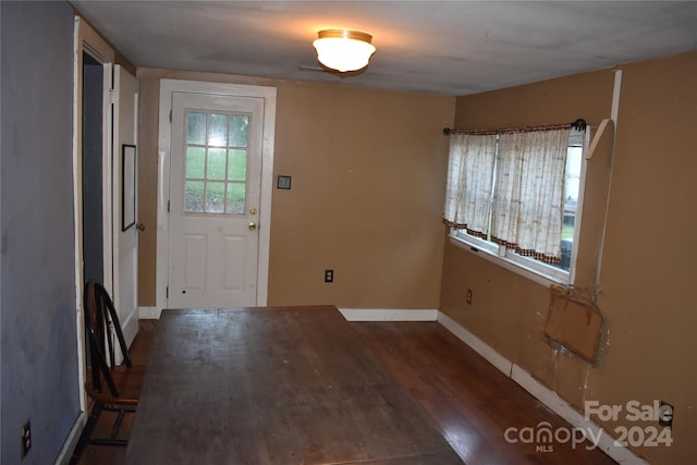 entrance foyer with dark wood-type flooring