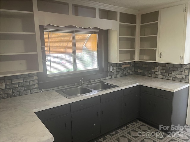 kitchen featuring decorative backsplash and sink