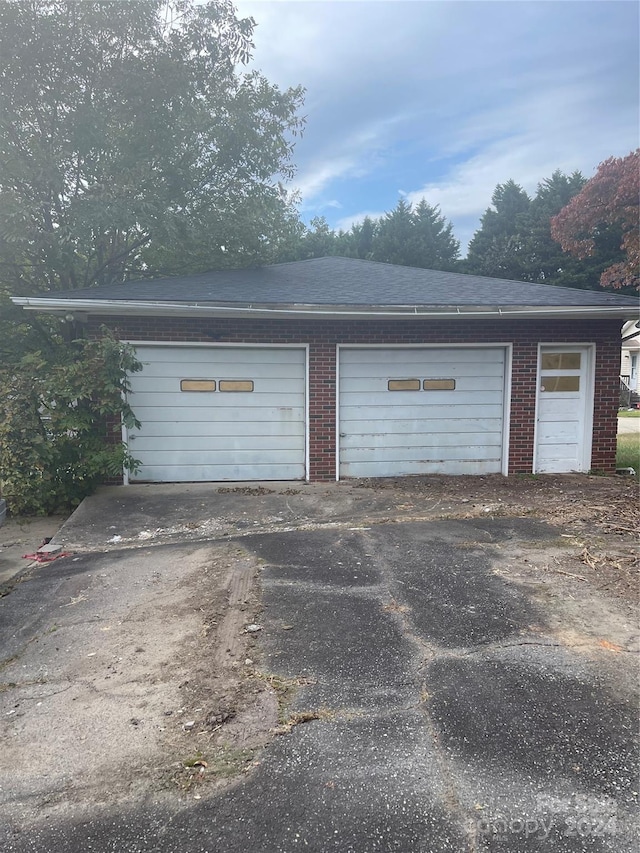 view of garage