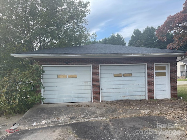 view of garage