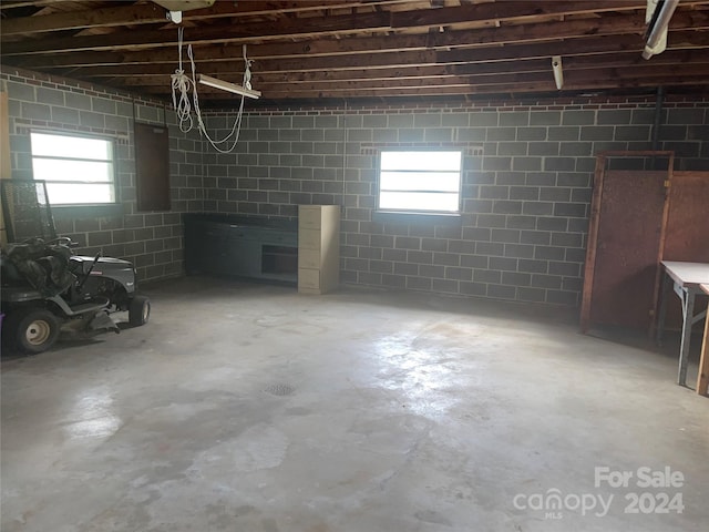 basement with plenty of natural light