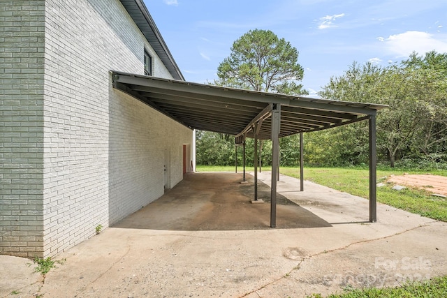 view of car parking with a carport