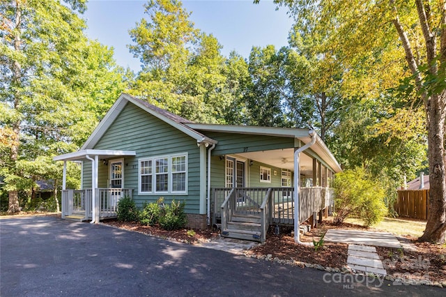 view of front of home featuring a porch