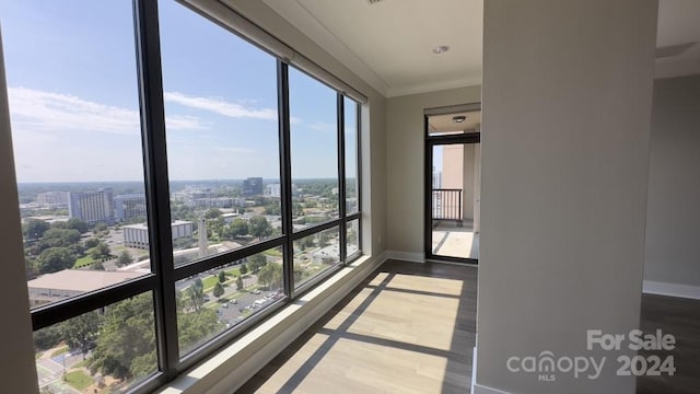 unfurnished sunroom featuring plenty of natural light